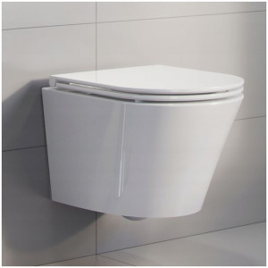 Miska WC bez kołnierza + deska wolnoopadająca