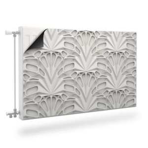 Mata MAGNETYCZNA Na Grzejnik Biała Abstrakcja 3D 120cm x 60cm