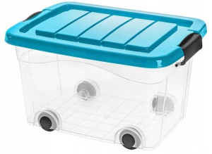 Plastikowy Pojemnik Pudełko Z Kółkami Koszyk 20L