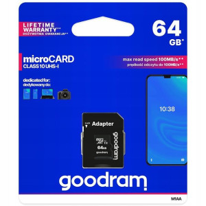 Karta Goodram Microsd 64gb C10 Uhs Adapter 100mb/s
