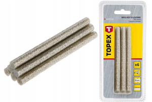 Wkład Klejowy 8mm Brokatowy Srebrny Mocny 6 szt.