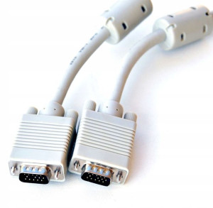 kabel przewód VGA d-sub 15 pin SVGA 25m kremowy