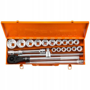 Klucze nasadowe 3/4", zestaw 21 szt.