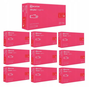 Rękawiczki Nitrylowe Nitrylex Magenta 9-L 100 x10