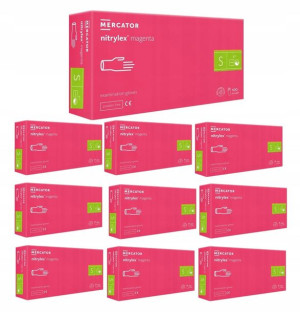 Rękawice Magenta Nitrylex 100 szt S Nitrylowe x10