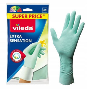 Rękawice Mocne Vileda Extra Sensation Trwałe L/9