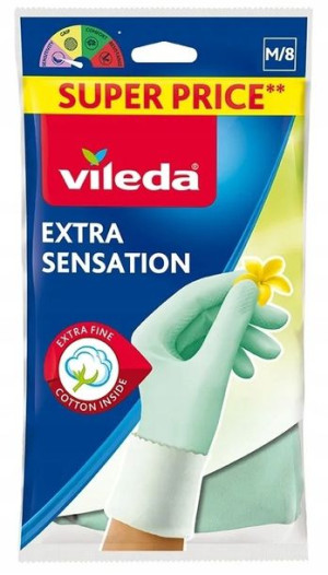 Rękawice Mocne Vileda Extra Sensation Trwałe M/8
