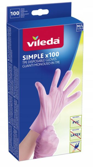 Rękawice Vileda Gumowe Tpe Do Sprzątania M/l