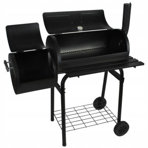 Grill Węglowy Z Pokrywą Duży Grill Wędzarka +Kółka