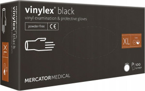 Rękawice Bezpudrowe Vinylex Black Winylowe 100x XL