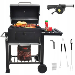 Ogrodowy Grill Z Pokrywą I Akcesoriami 2 Ruszty