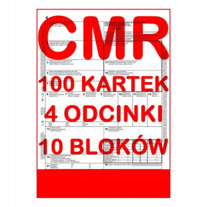 CMR List Przewozowy 100 kartek / 4 odc. x10 bloków