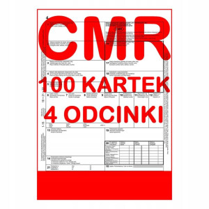 CMR List Przewozowy / 100 kartek / 4 odc. / 25 kpl