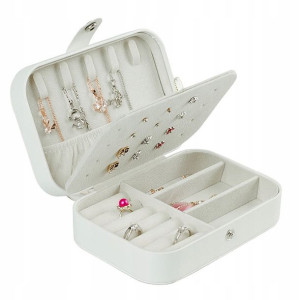 Kuferek Szkatułka Organizer Box Na Biżuterię biały