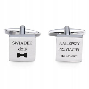 Spinki do mankietów ŚWIADEK + PRZYJACIEL grawer