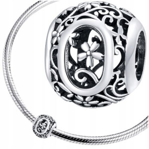 CHARMS LITERKA O srebro S925 koralik beads AŻUR