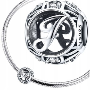 CHARMS LITERKA J srebro S925 koralik beads AŻUR