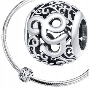 CHARMS LITERKA G srebro S925 koralik beads AŻUR