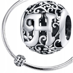 CHARMS LITERKA H srebro S925 koralik beads AŻUR