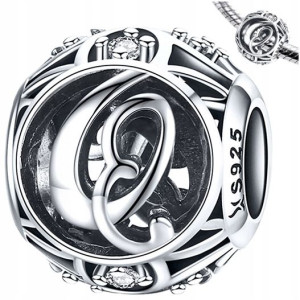 CHARMS LITERKA Q srebro 925 koralik zawieszka S925