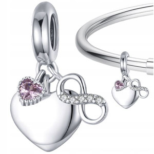 CHARMS SERCE NIESKOŃCZONOŚĆ koralik srebro S925
