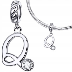 CHARMS LITERKA Q zawieszka srebro pr 925 koralik