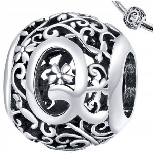 CHARMS literka Q zawieszka srebro pr 925 koralik