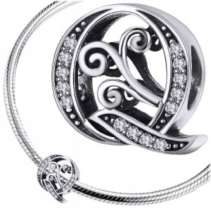 CHARMS LITERKA Q koralik srebro pr 925 zawieszka