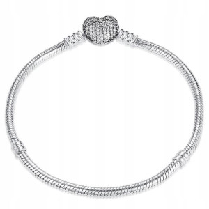 Bransoletka SREBRNA do charms SERCE damska Pr.925