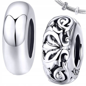 CHARMS Zestaw 2 x STOPER koralik srebro 925 2szt