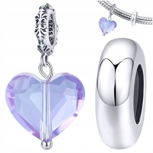 CHARMS Zestaw SERCE + STOPER srebro pr 925 2szt
