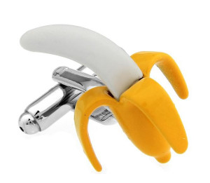 Zestaw Spinki do mankietów BANAN BANANY pudełko