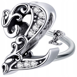 CHARMS CYFRA DWA 2 koralik beads srebro S925