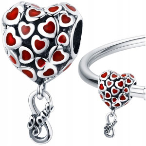 CHARMS SERCE srebro 925 koralik beads zawieszka