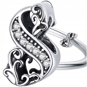 CHARMS CYFRA OSIEM 8 koralik beads srebro S925