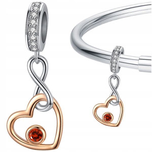 CHARMS SERCE NIESKOŃCZONOŚĆ srebro 925 zawieszka