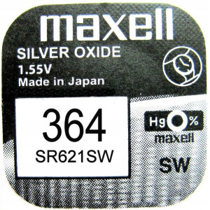 Bateria srebrowa MAXELL 364 SR621SW 1.55V 20mAh 3 SZTUKI 621 V364 GP364