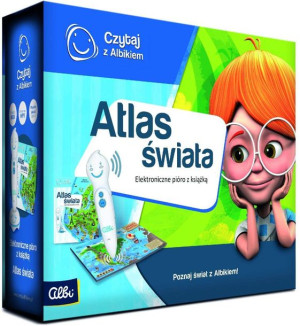 OUTLET Czytaj z Albikiem ZESTAW ATLAS ŚWIATA +PIÓRO Albik