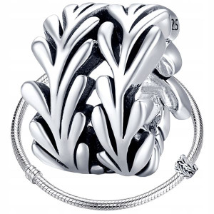 CHARMS LISTKI srebro 925 koralik beads zawieszka