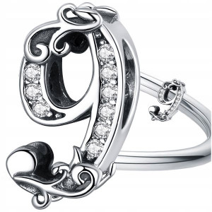 CHARMS CYFRA DZIEWIĘĆ 9 koralik beads srebro S925