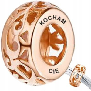CHARMS pozłacany srebro 925 koralik ażurowy GRAWER