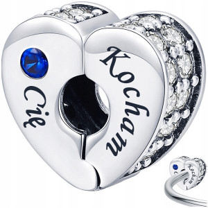 CHARMS SERCE koralik beads srebro pr 925 GRAWER