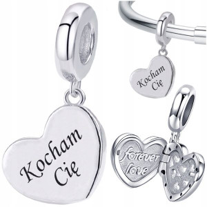 Charms Serce Otwierane Love Srebro Pr 925 Grawer