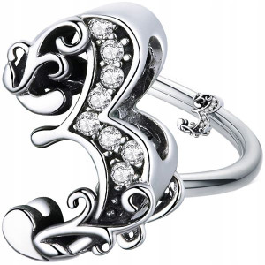 CHARMS CYFRA TRZY 3 koralik beads srebro S925