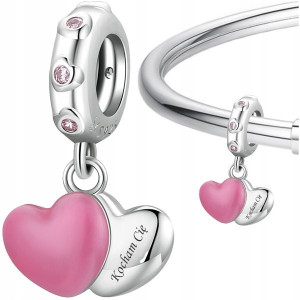 CHARMS SERCE SERDUSZKA zawieszka srebro 925 GRAWER
