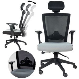 Fotel biurowy ergonomiczny obrotowy Artnico Klus szary