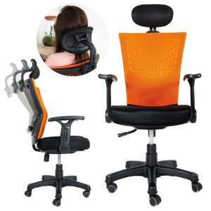 Fotel biurowy ergonomiczny obrotowy Artnico Mesh B20 pomarańczowy