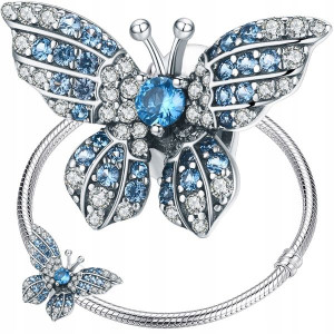 CHARMS NIEBIESKI MOTYL koralik beads srebro pr 925