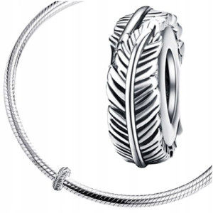 CHARMS STOPER PIÓRKO zawieszka srebro pr 925