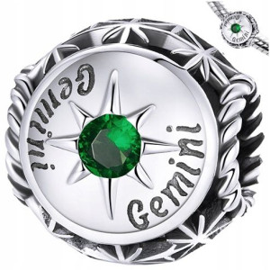 CHARMS BLIŹNIĘTA ZNAK ZODIAKU koralik srebro 925